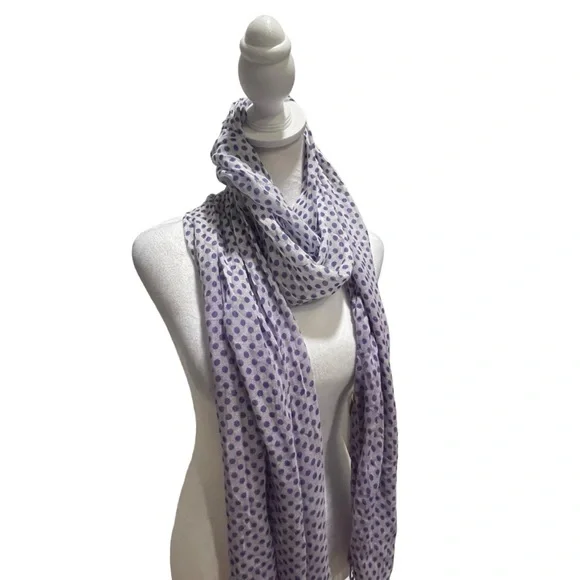 Purple Polka Dot Scarf/Shawl. Fun and flirty style. Lightweight. - Picture 3 of 10